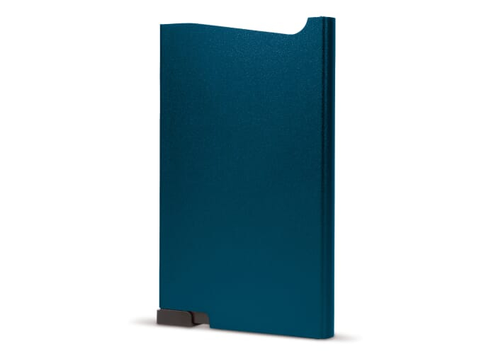 Porte-cartes anti RFID publicitaire en aluminium Bleu foncé